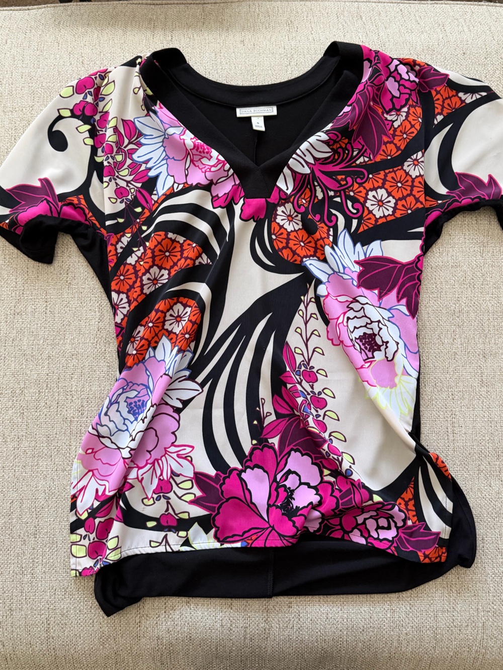 Dana Buchman Pink Floral Print Top